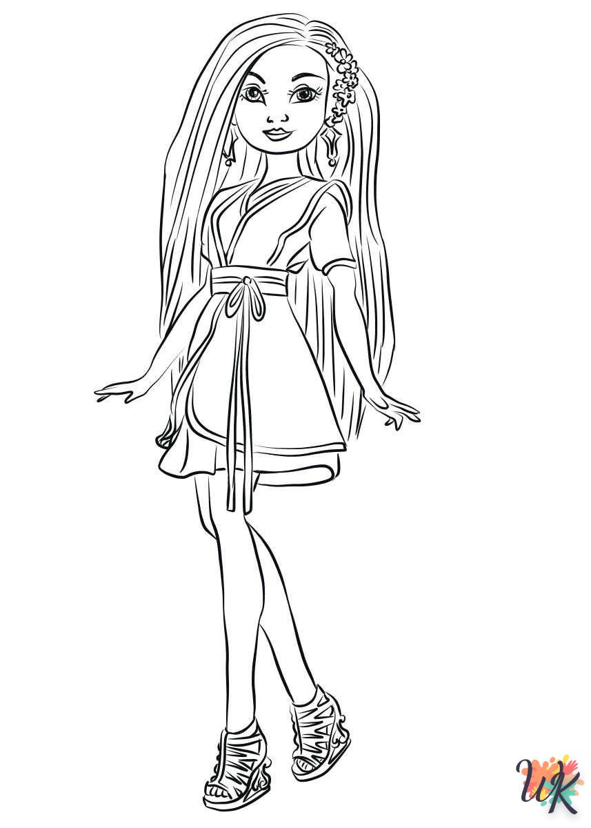 Disney Descendants Wicked World coloring pages for preschoolers