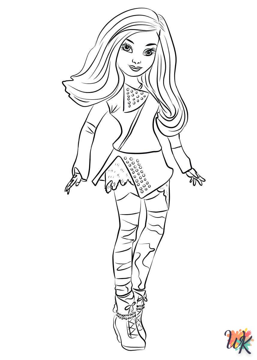 detailed Disney Descendants Wicked World coloring pages for adults