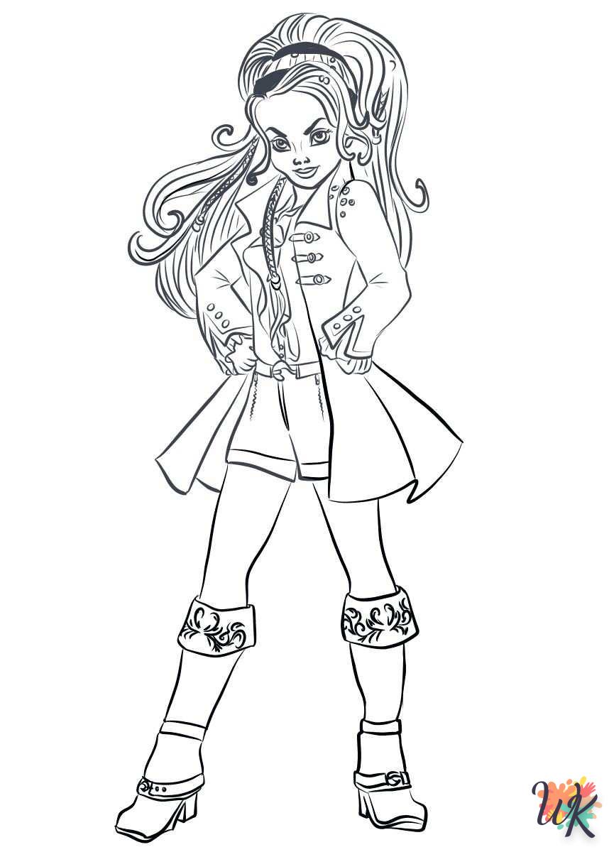 Disney Descendants Wicked World coloring pages for kids
