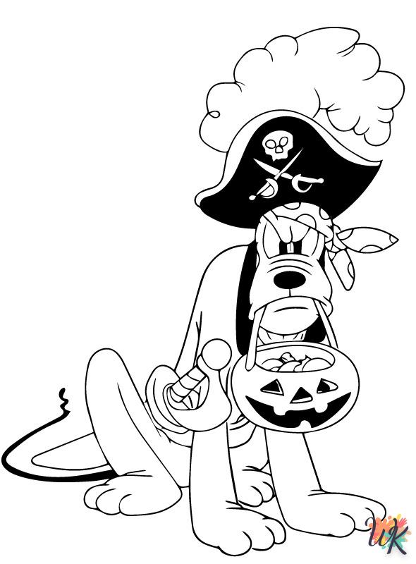 Disney Halloween coloring pages for adults easy
