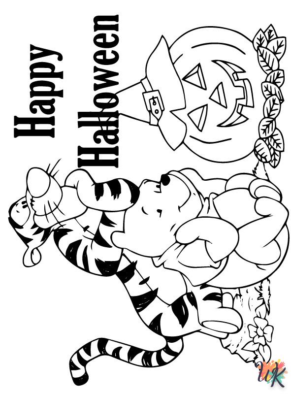 kawaii cute Disney Halloween coloring pages