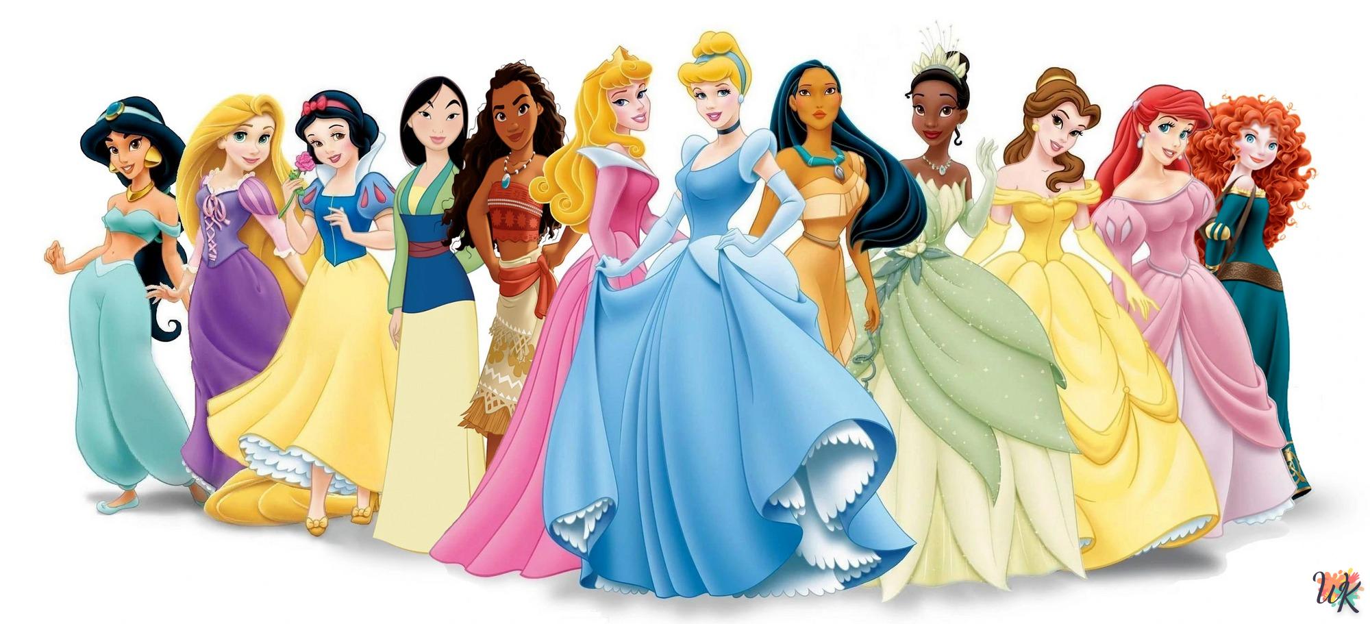 Disney Princesses Coloring Pages Thumbnail