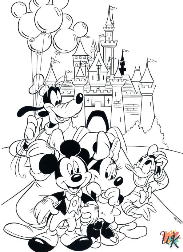 Disney World cards coloring pages