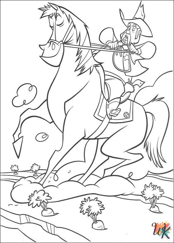 free full size printable Disney Horse coloring pages for adults pdf