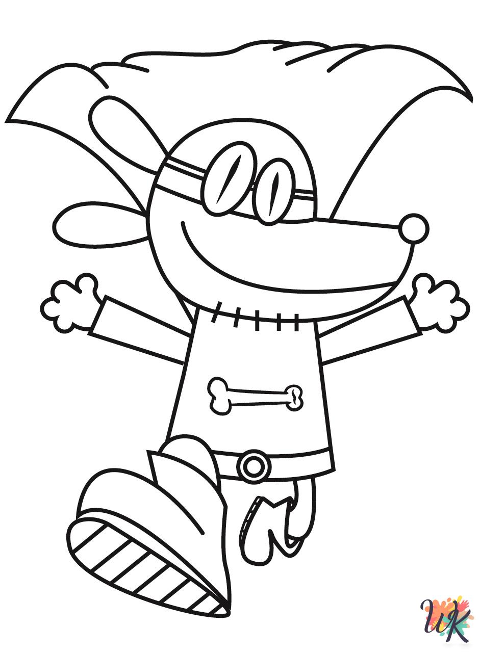 free full size printable Dog Man coloring pages for adults pdf