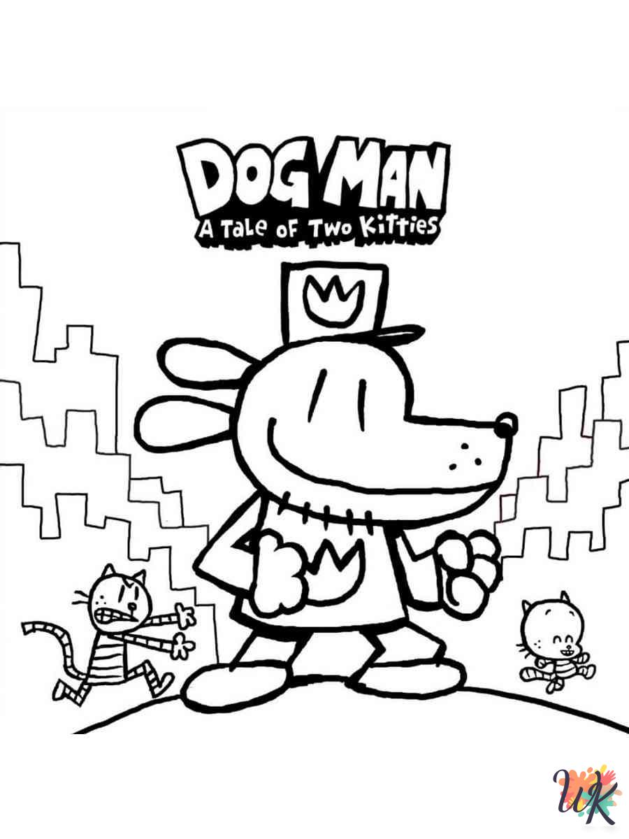 Dog Man Coloring Pages For Kids - ColoringPagesWK.com