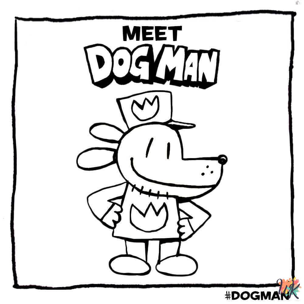 coloring pages for kids Dog Man