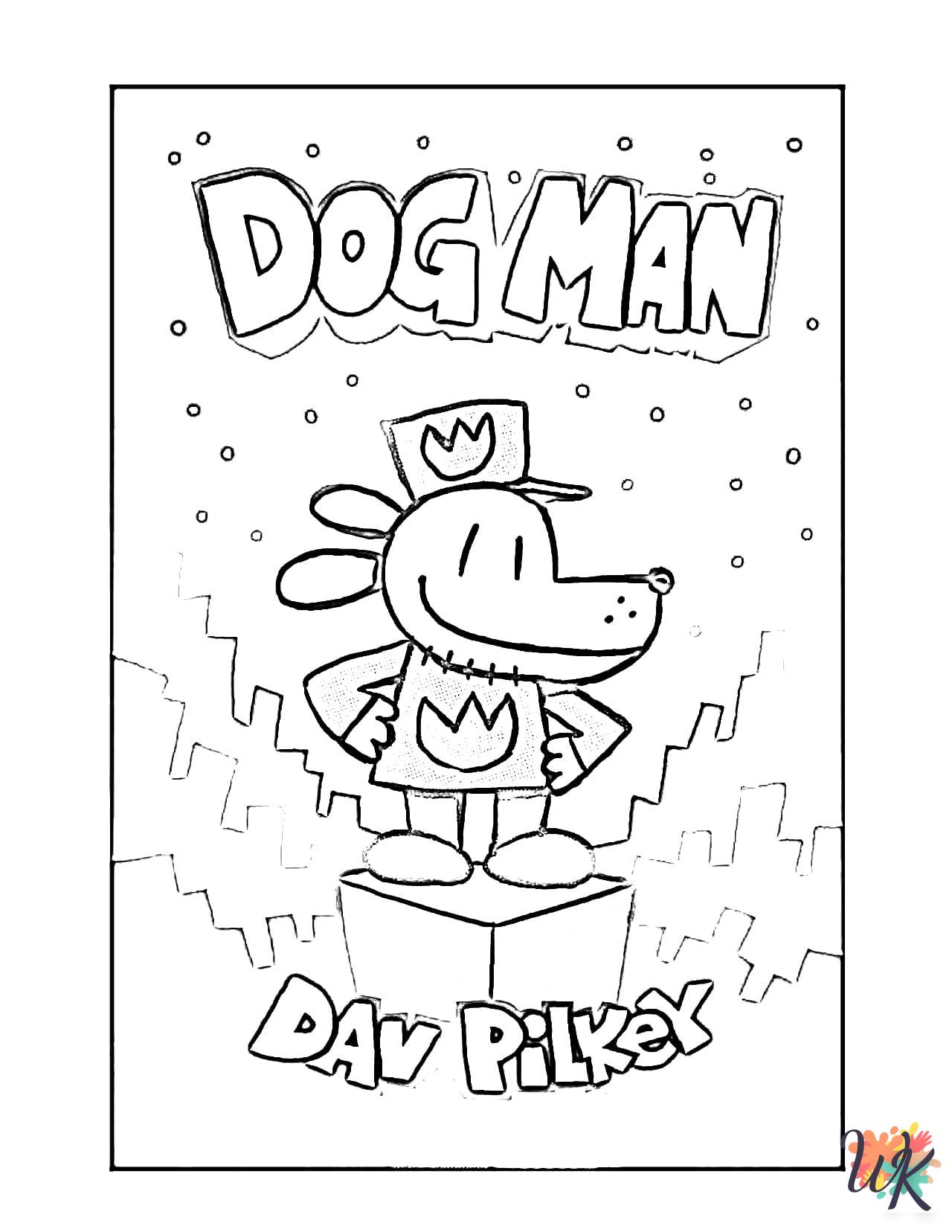 free Dog Man coloring pages for adults