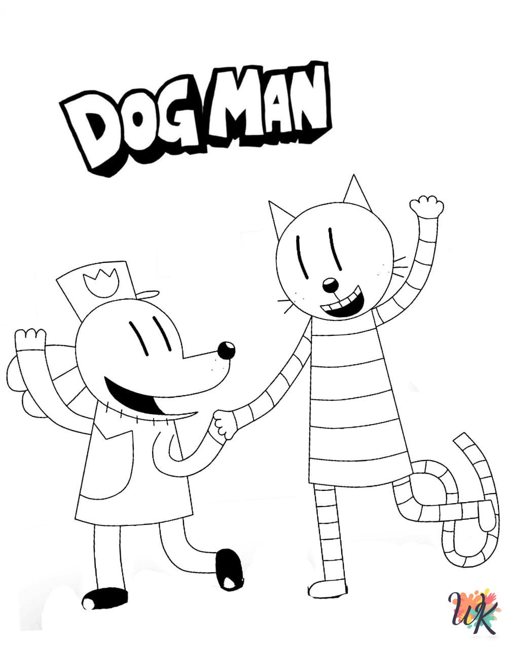 Dog Man coloring pages for adults pdf