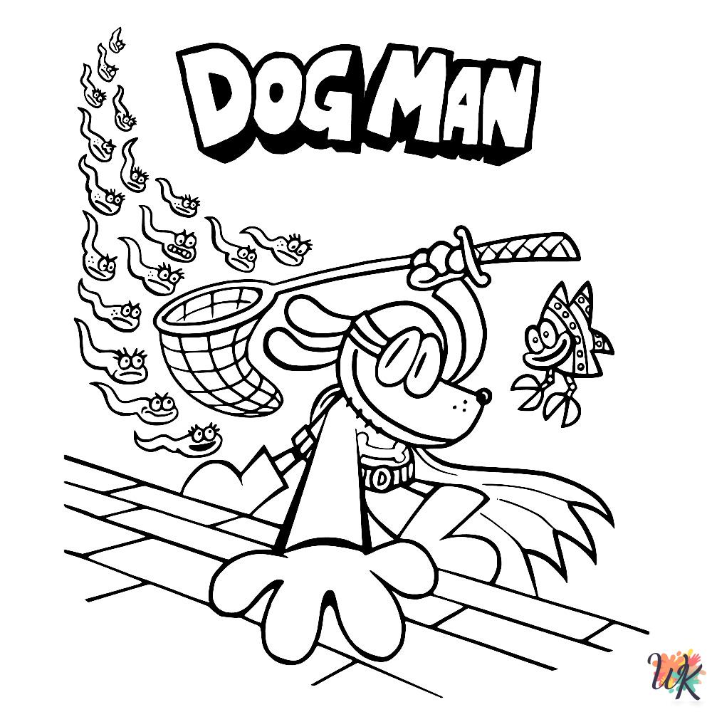 coloring pages printable Dog Man