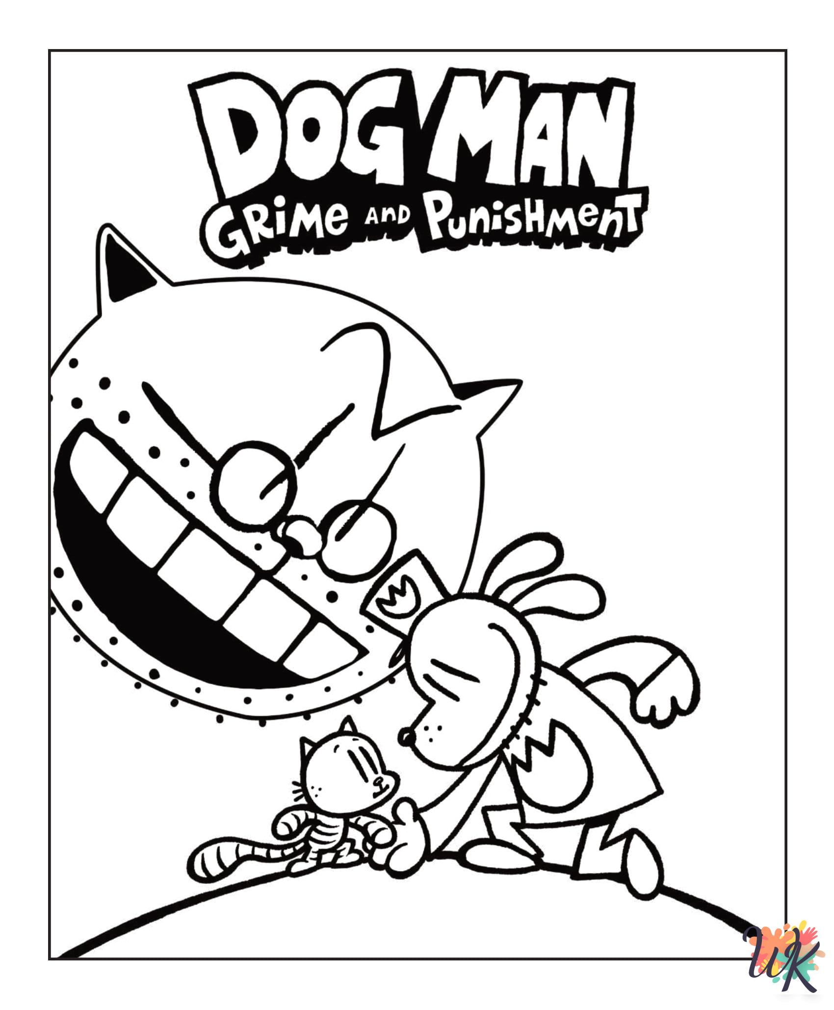 Dog Man coloring pages to print