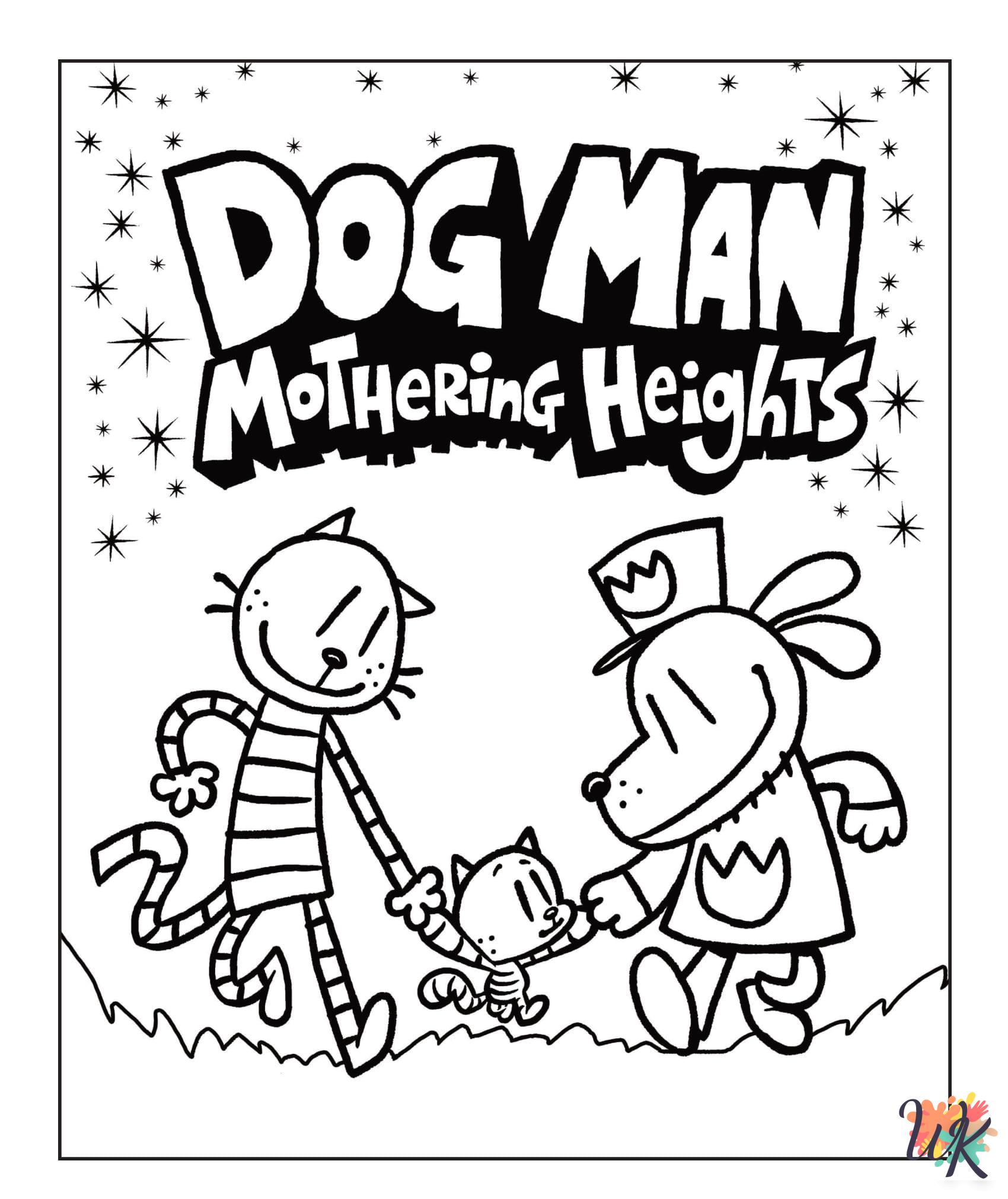 free coloring Dog Man pages