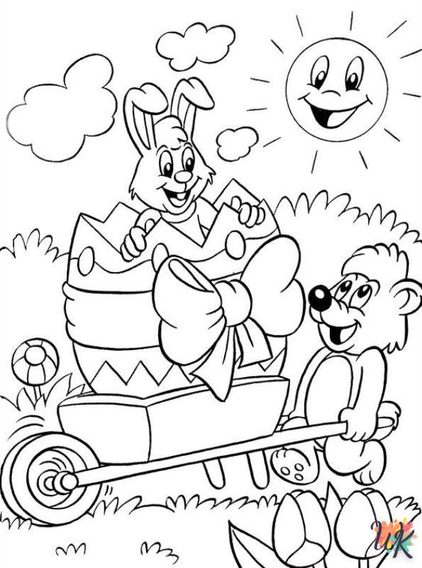free full size printable Easter coloring pages for adults pdf