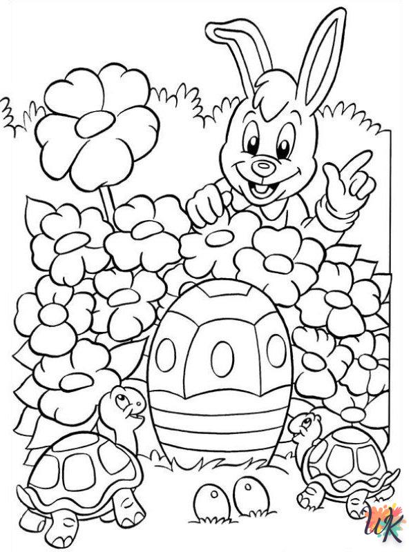 kawaii cute Easter coloring pages