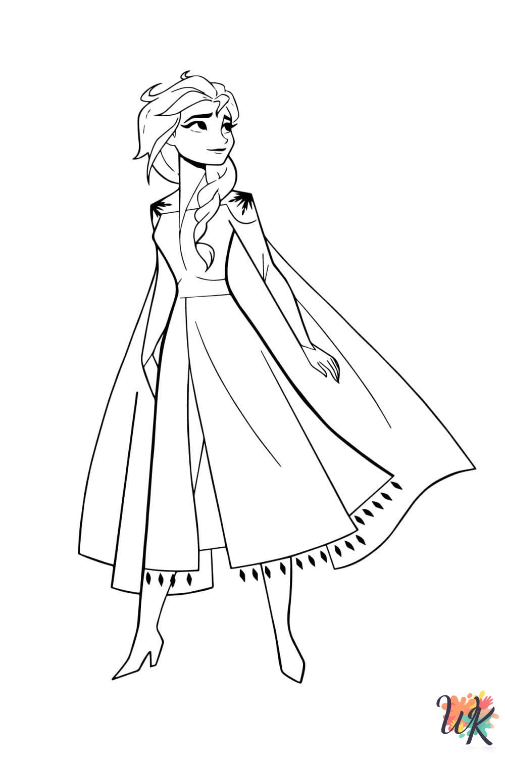 detailed Elsa coloring pages