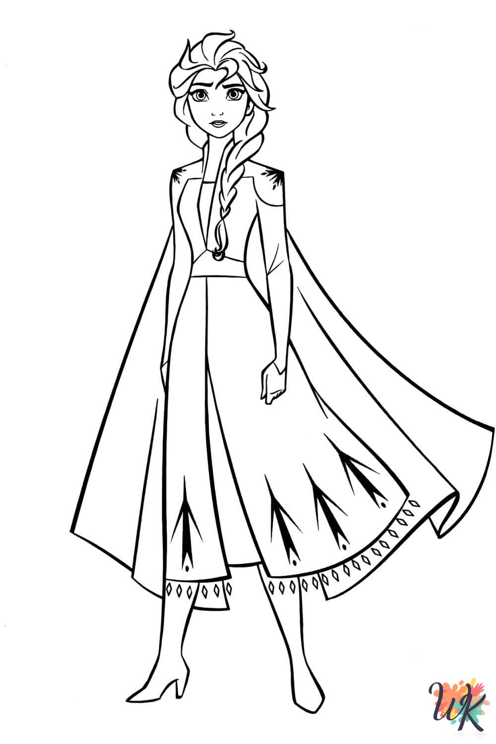 Elsa coloring pages for adults pdf