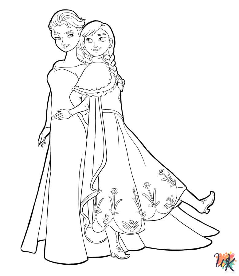 free Elsa coloring pages for adults