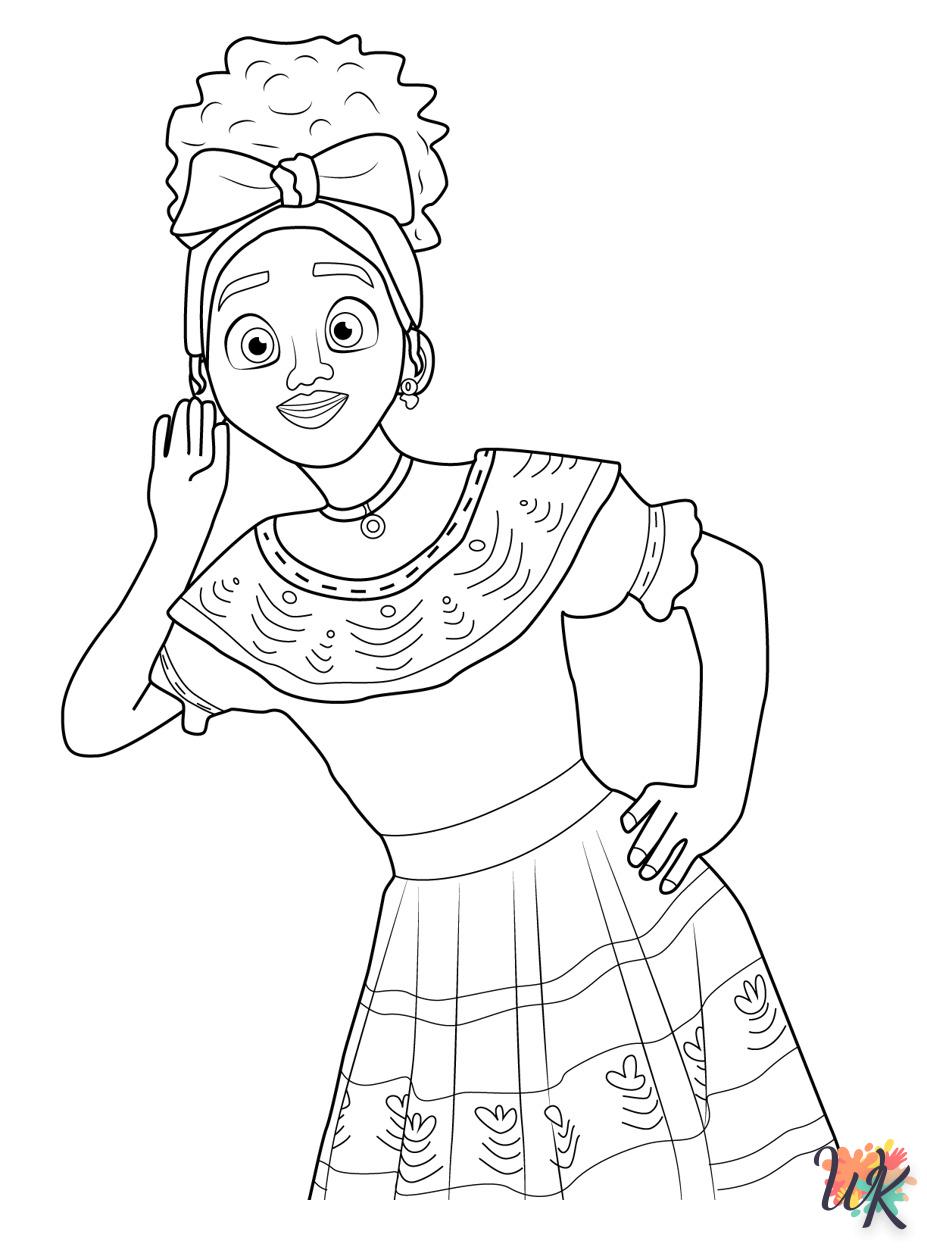 detailed Encanto coloring pages for adults