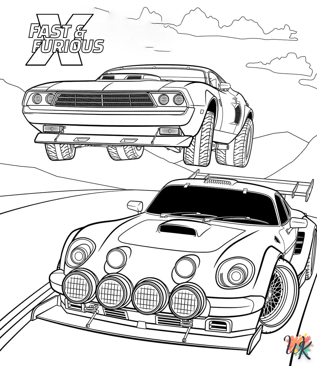 Fast And Furious 10 coloring pages for preschoolers