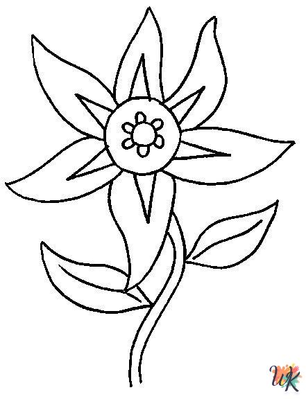 free Flowers coloring pages pdf