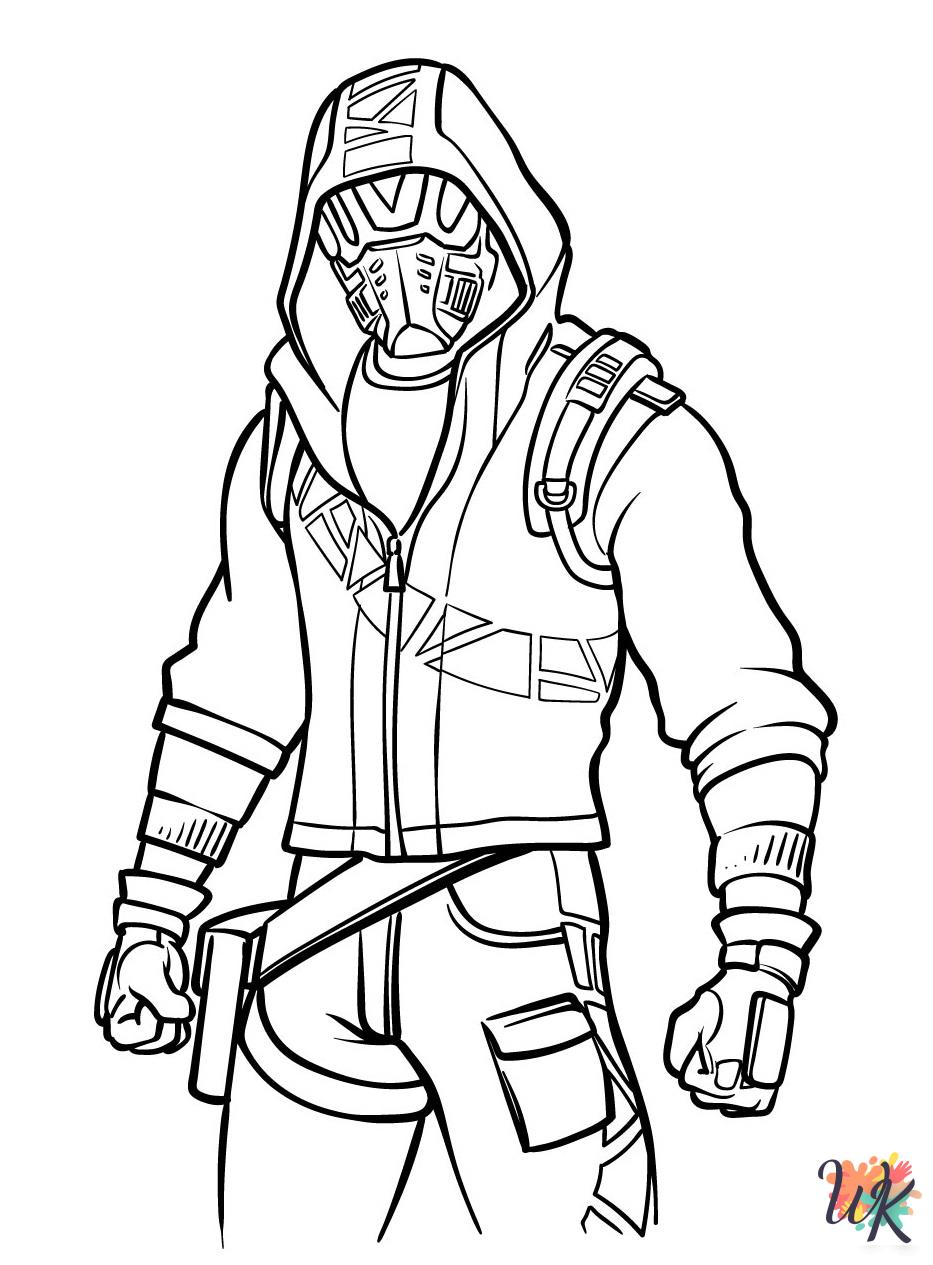 detailed Fornite coloring pages for adults