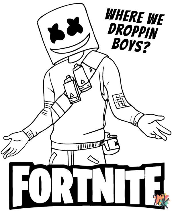 hard Fornite coloring pages