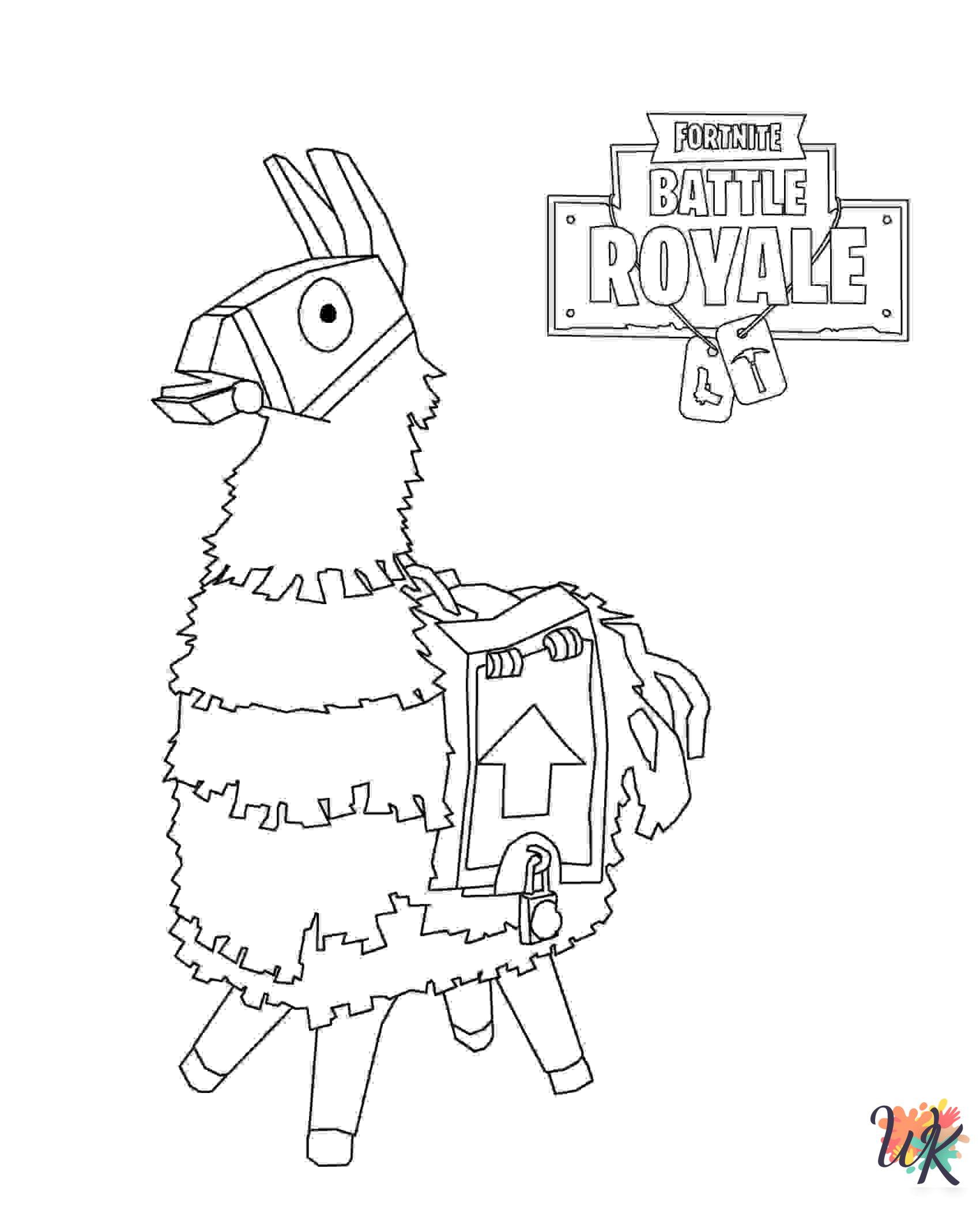 Fornite cards coloring pages