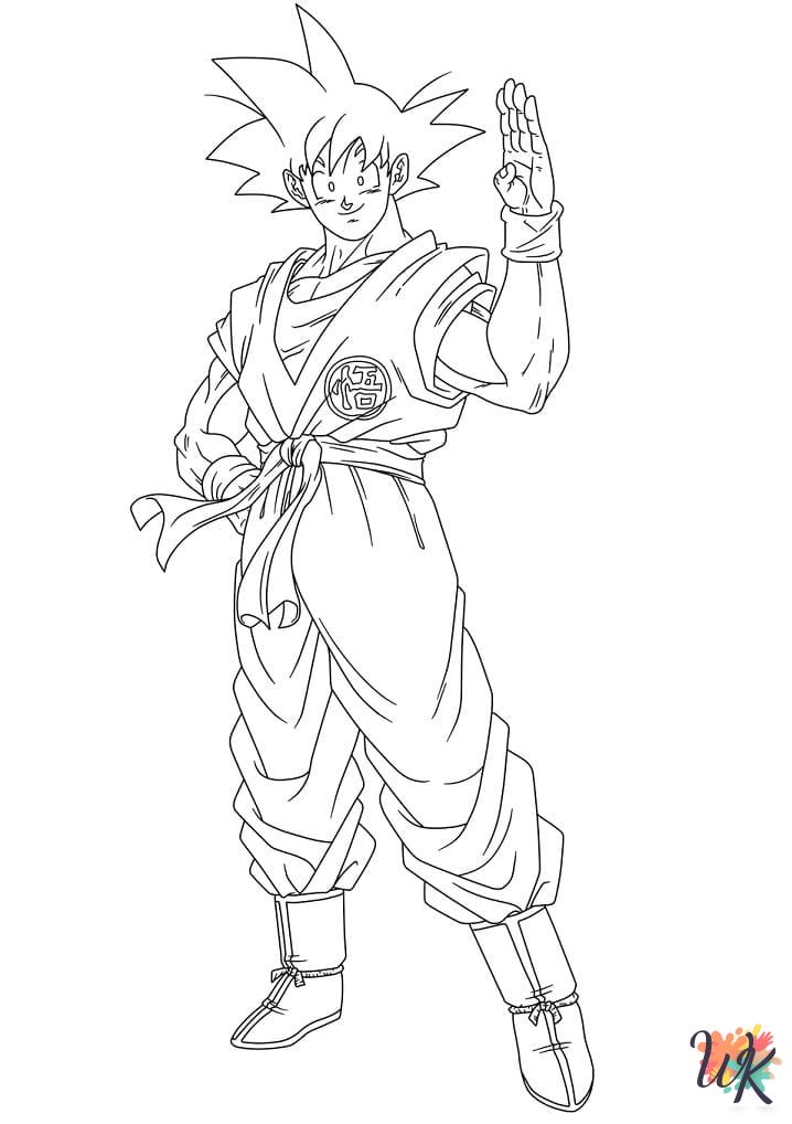 Goku themed coloring pages