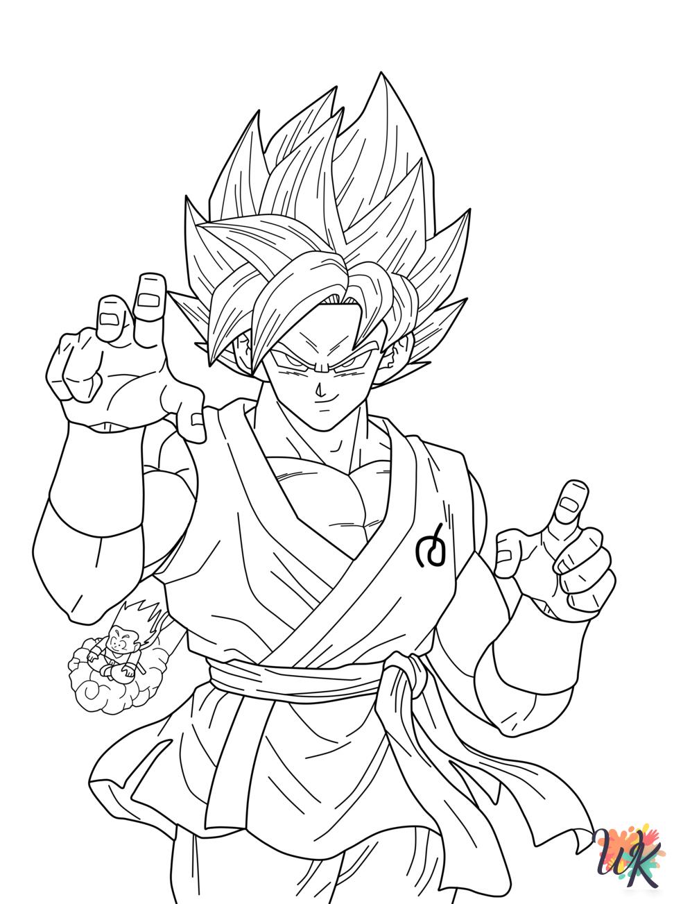 detailed Goku coloring pages for adults