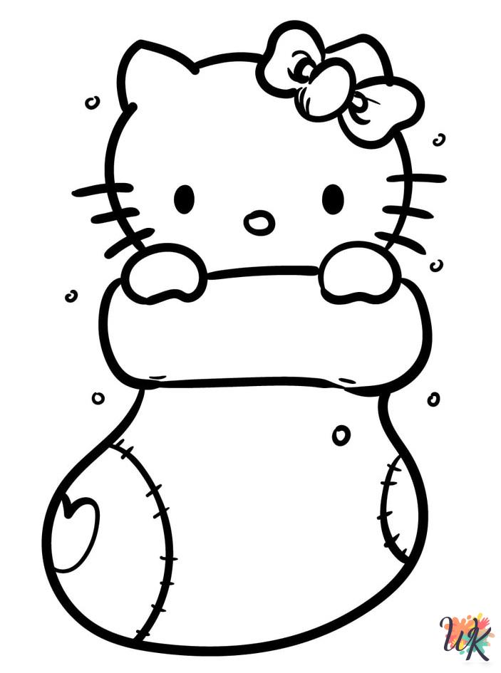 Hello Kitty themed coloring pages