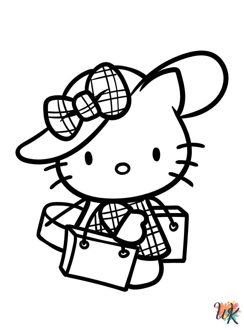 free Hello Kitty coloring pages pdf 1