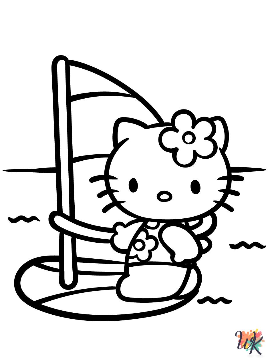 Hello Kitty cards coloring pages