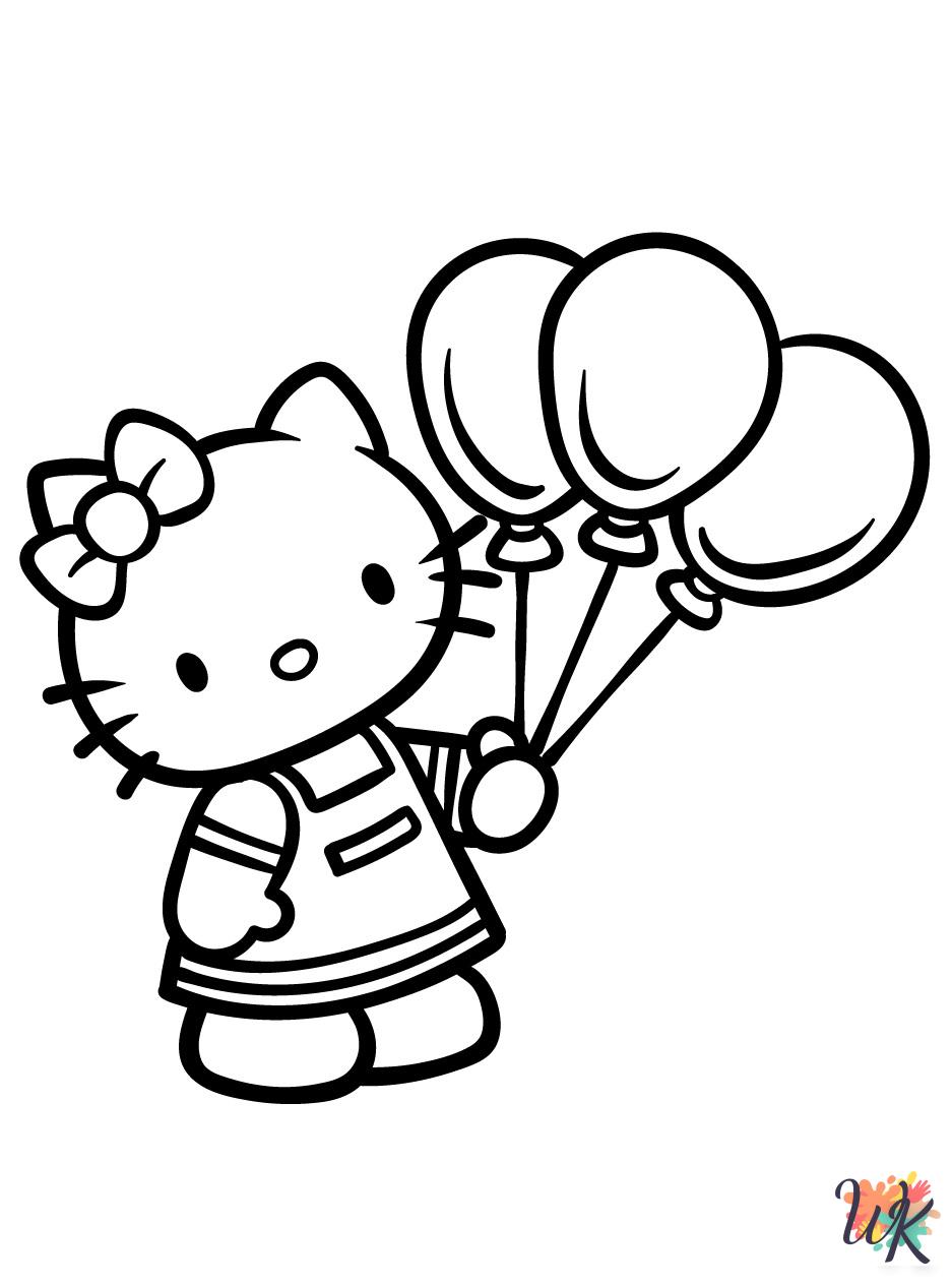 free full size printable Hello Kitty coloring pages for adults pdf