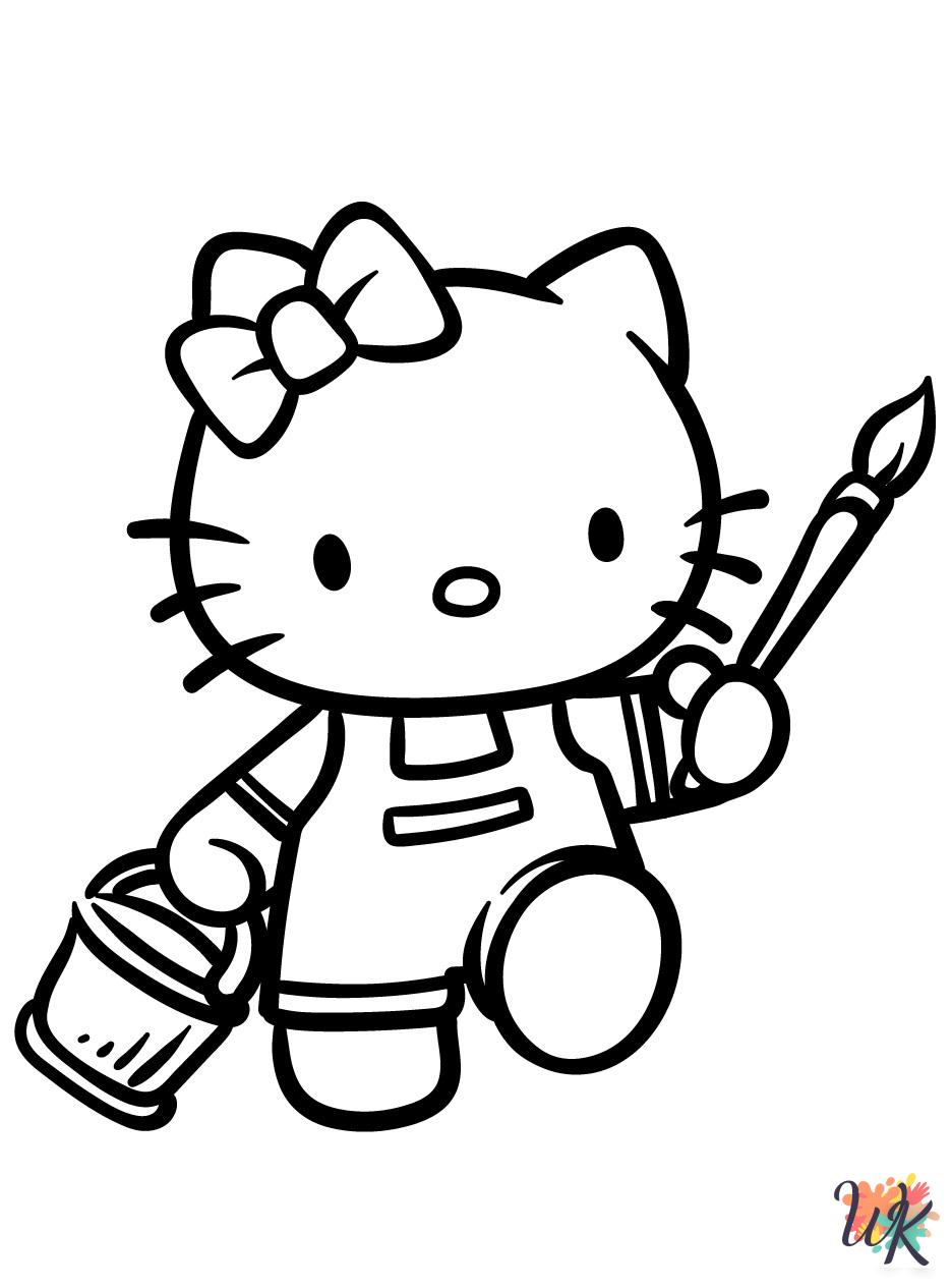 detailed Hello Kitty coloring pages