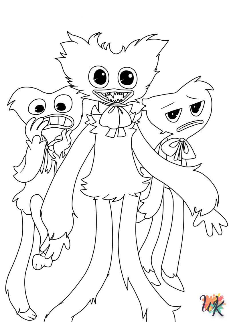 Huggy Wuggy coloring pages for preschoolers