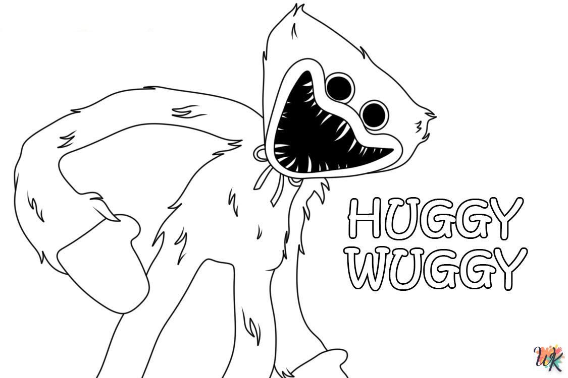 detailed Huggy Wuggy coloring pages for adults