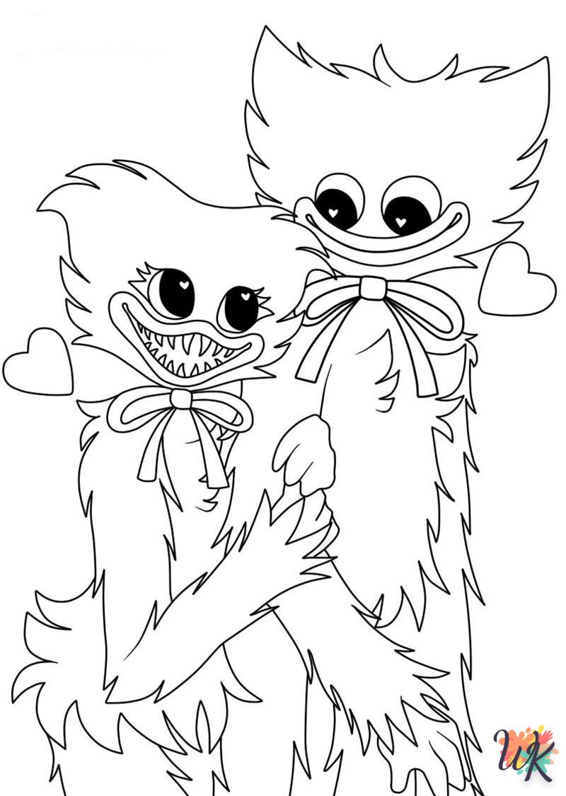 merry Huggy Wuggy coloring pages