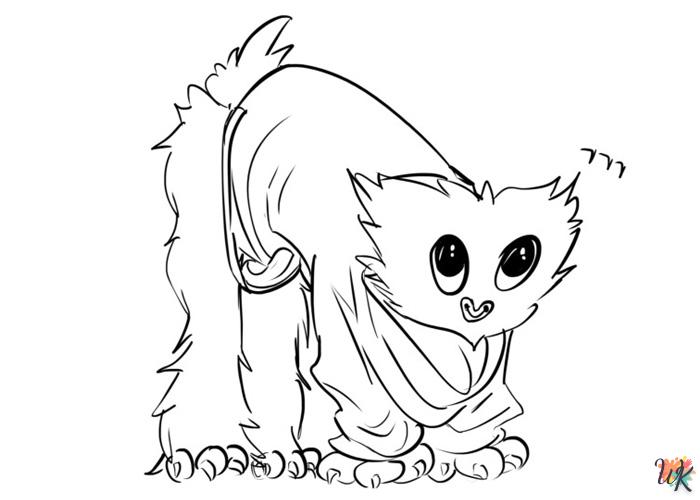 Huggy Wuggy themed coloring pages
