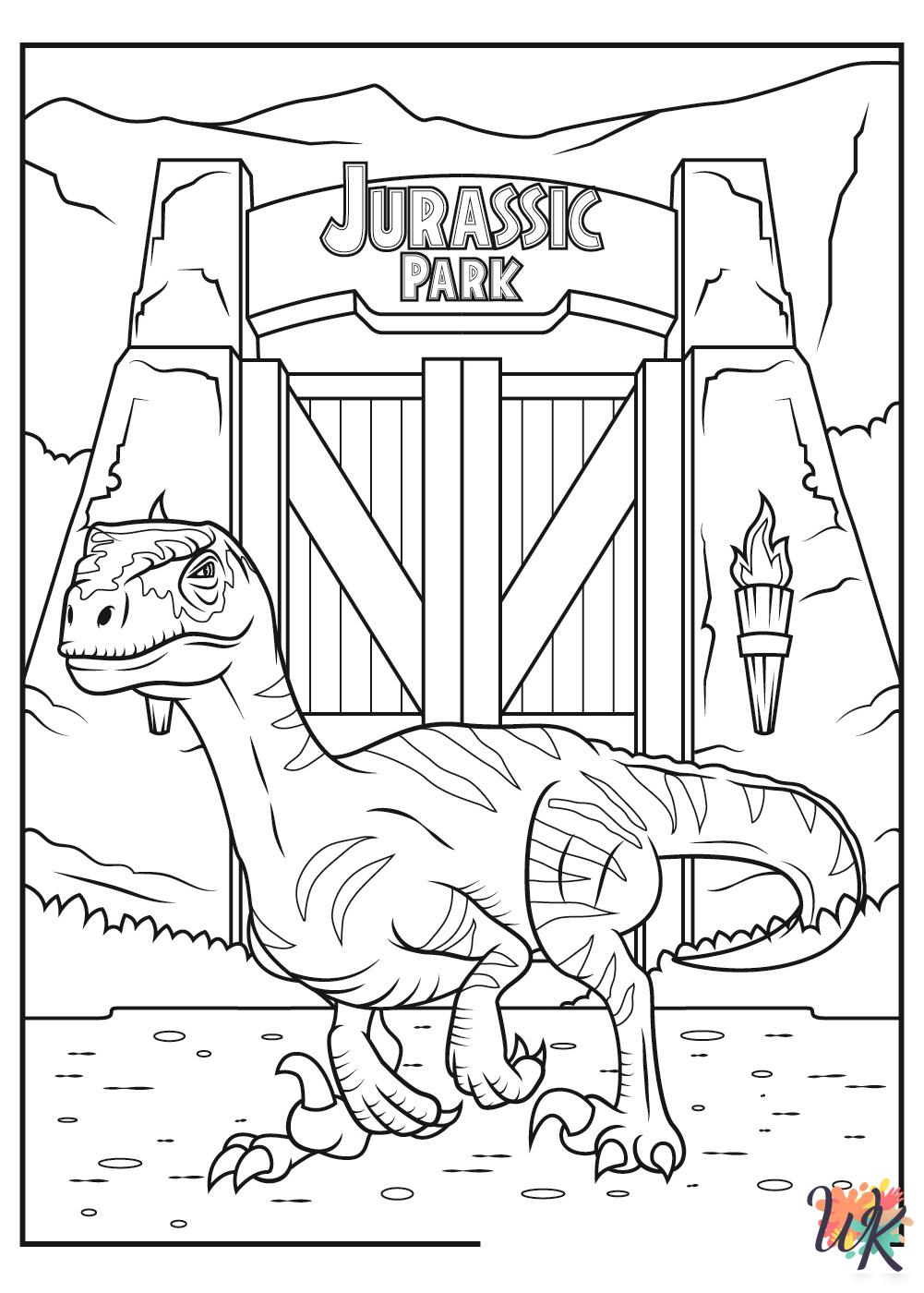 free printable Jurassic Park coloring pages for adults