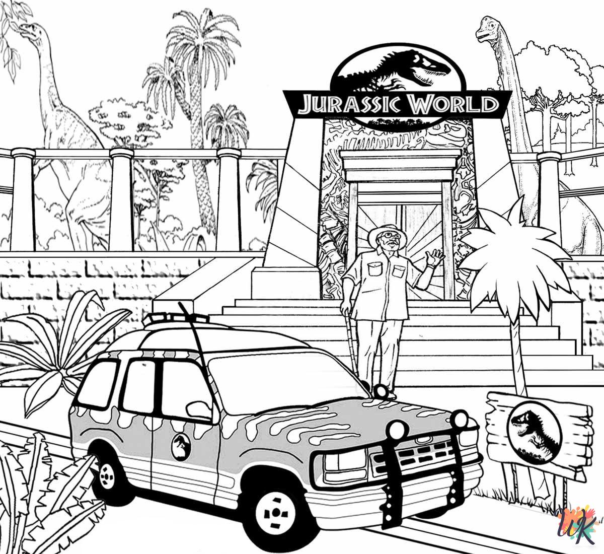 easy Jurassic Park coloring pages