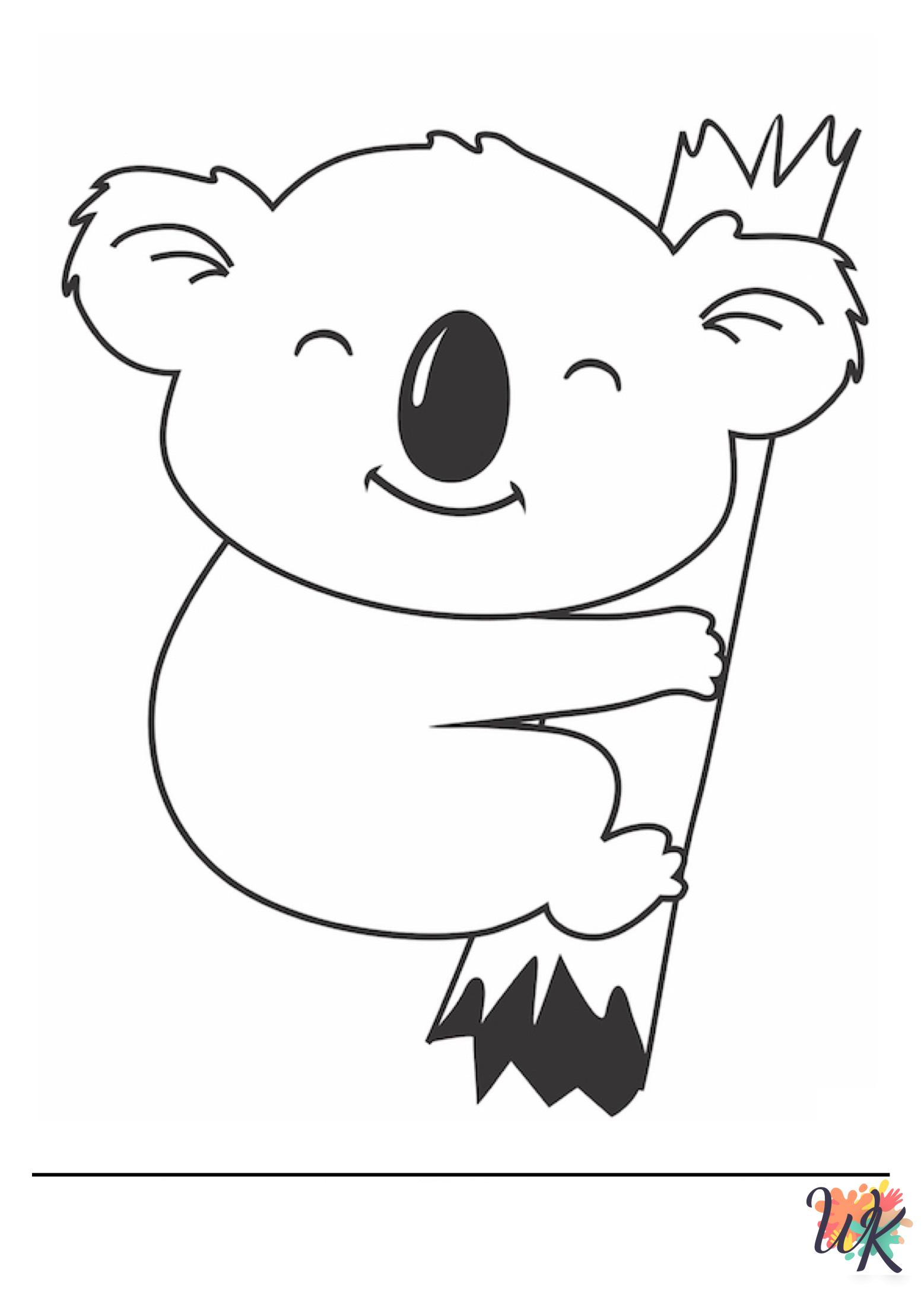 free Koala tree coloring pages