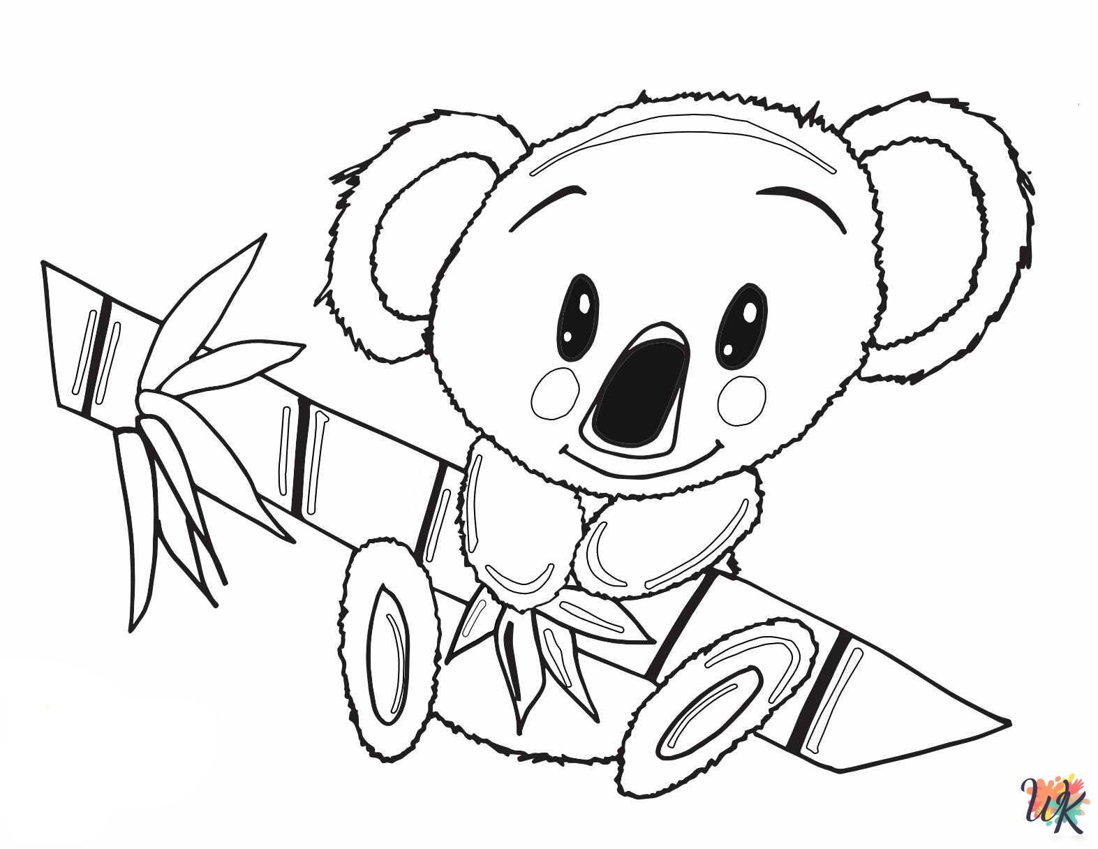 Koala decorations coloring pages