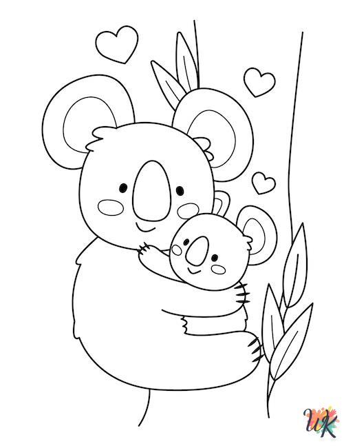 Koala themed coloring pages