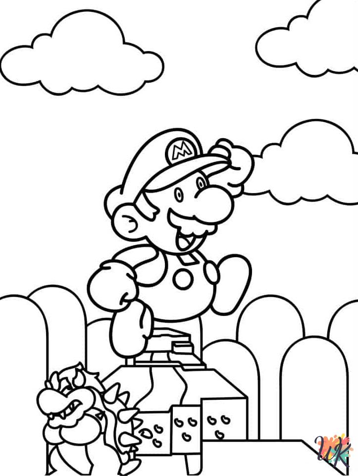 Mario coloring pages for adults easy