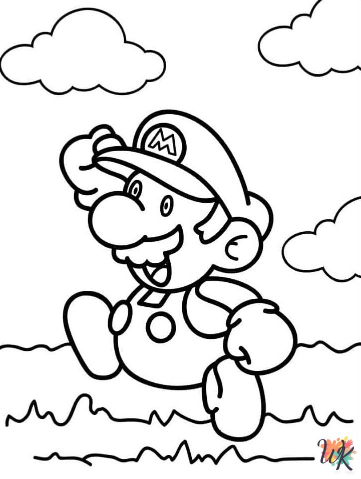Mario themed coloring pages