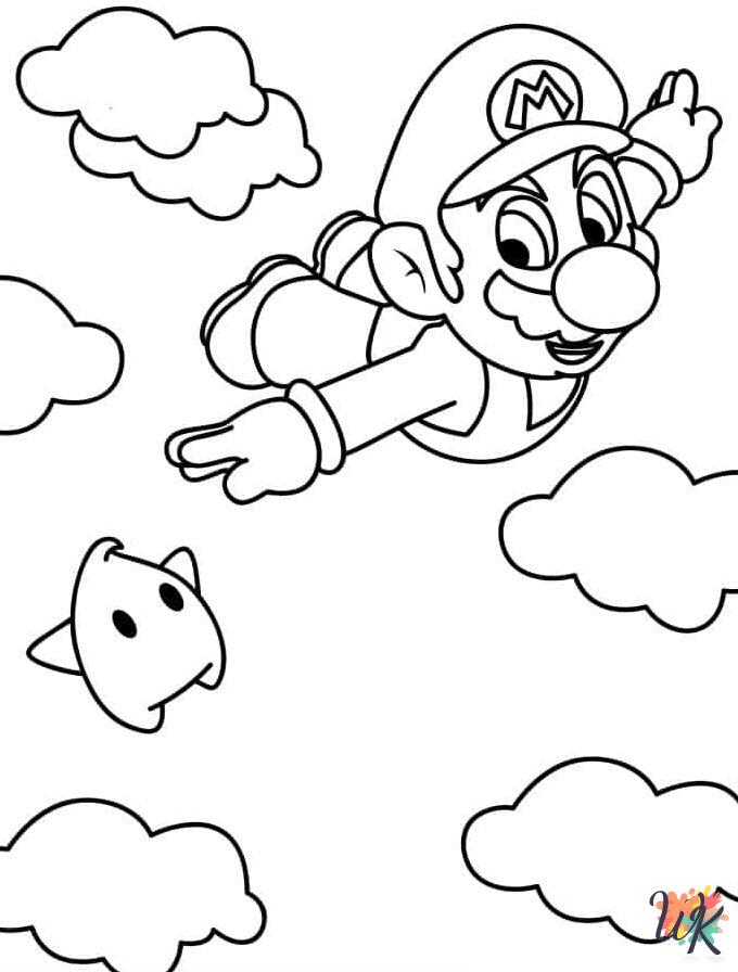 detailed Mario coloring pages for adults
