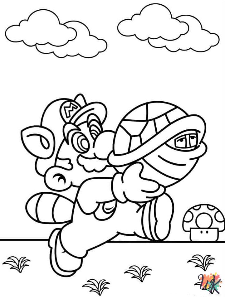 free full size printable Mario coloring pages for adults pdf