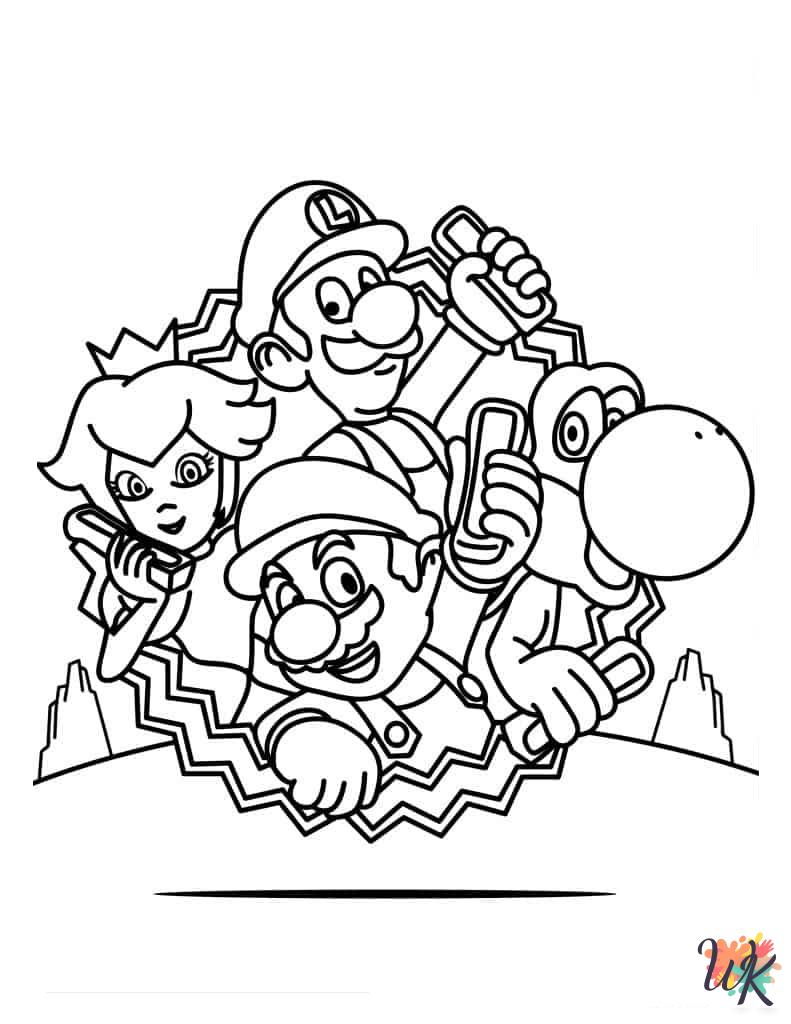Mario ornament coloring pages