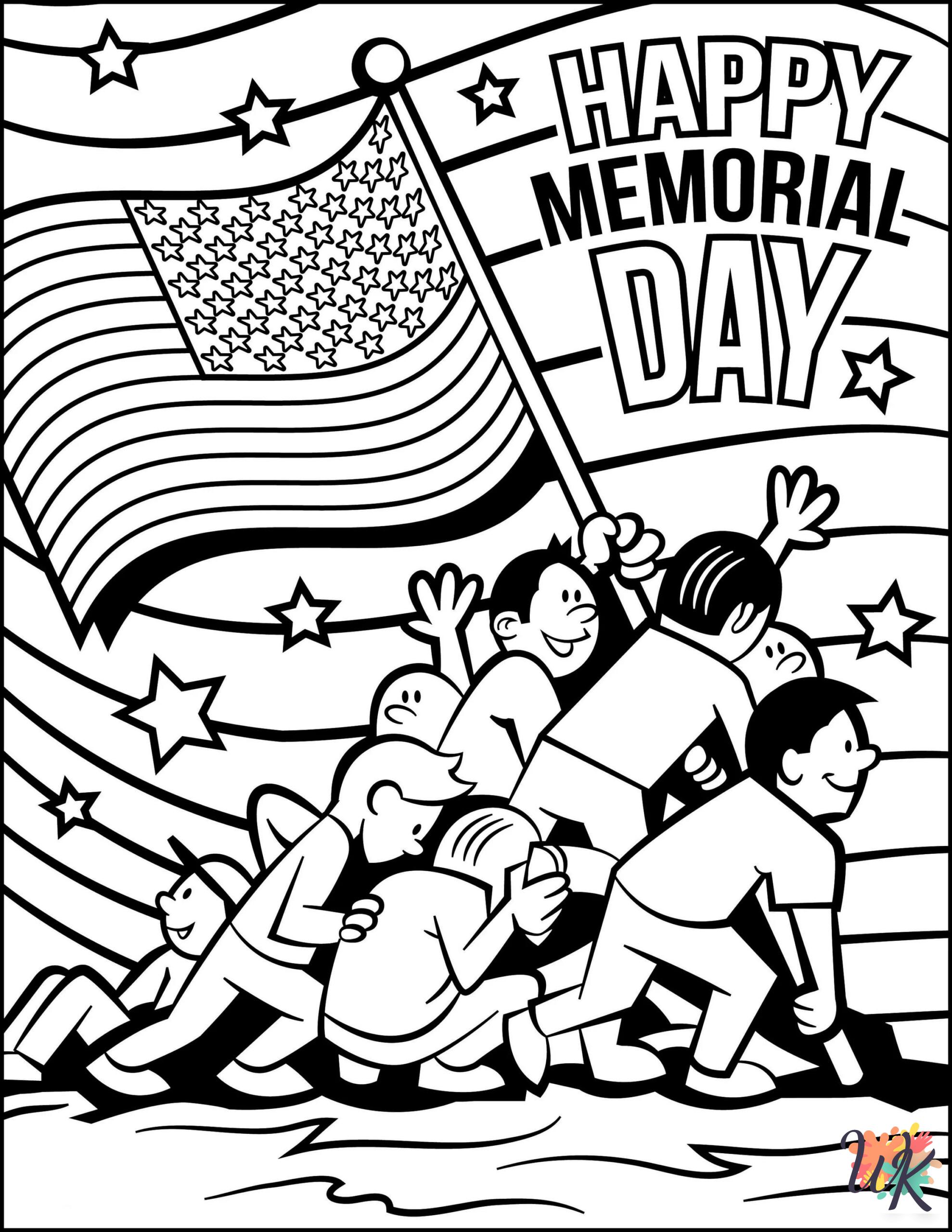 vintage Memorial Day coloring pages