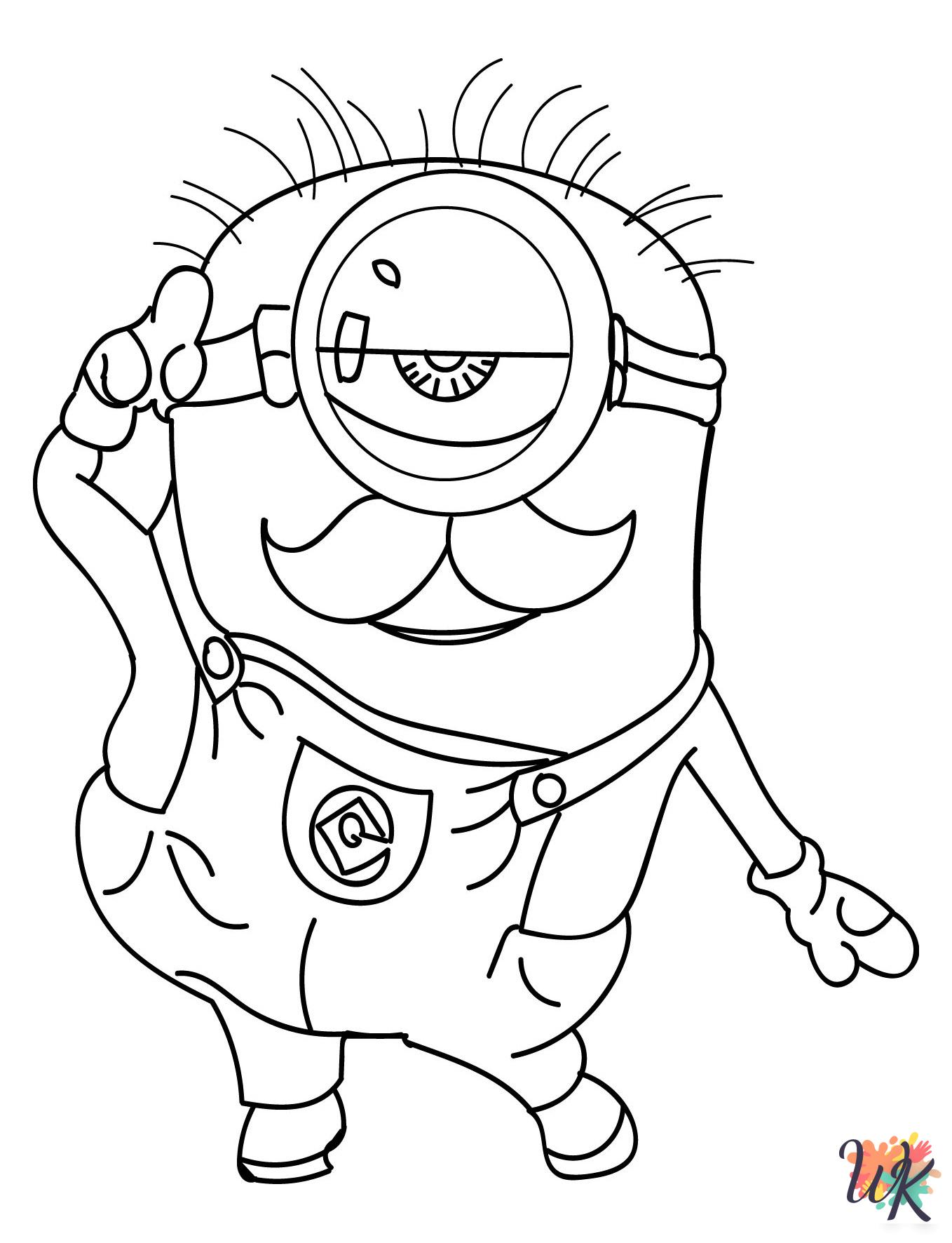free full size printable Minions coloring pages for adults pdf